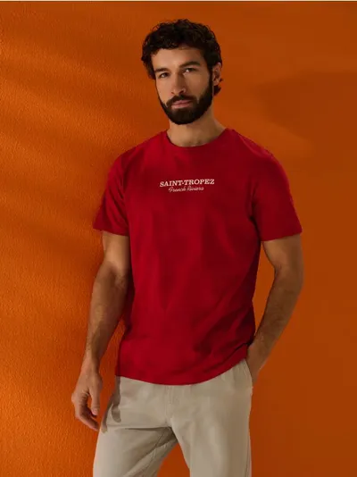 Pamučna majica s natpisom Saint-Tropez