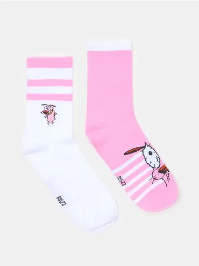 Čarape sa printom Courage the Cowardly Dog 2 pack