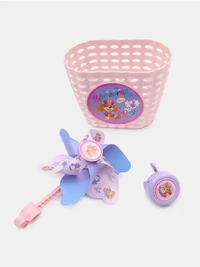 Set dodataka za bicikl: korpica, zvono i vjetrenjača 3 pack PAW Patrol