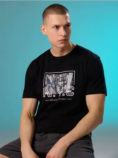 Pamučna majica s printom New York