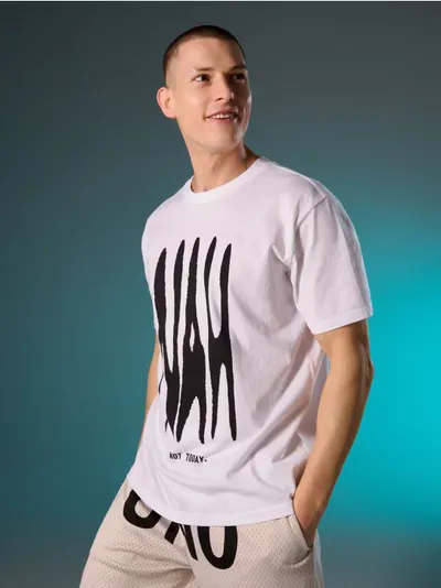 Pamučna majica s natpisom NAH