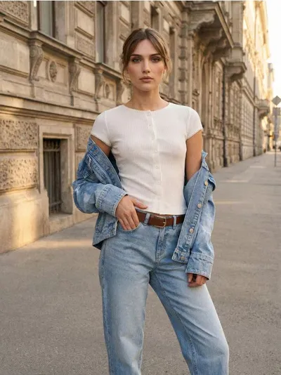 Rebrasta bluza s dugmadima