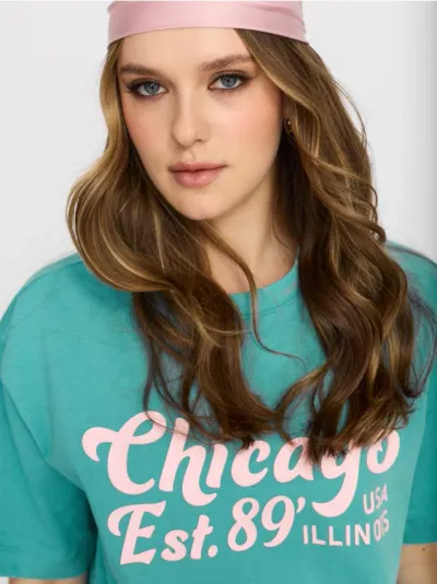 Pamučna majica s natpisom Chicago