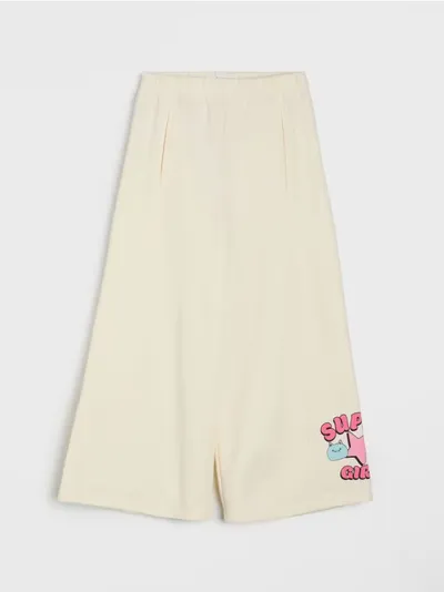 Wide leg donji dio trenerke od frotirnog pletiva
