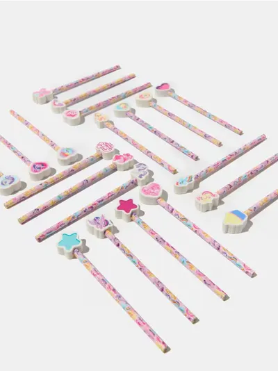 Set olovaka i bojica sa gumicama 20 komada My Little Pony