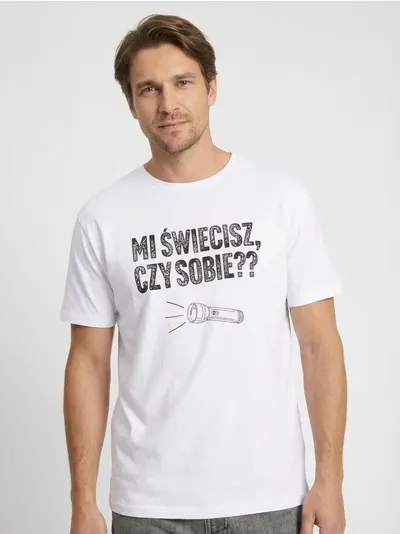 Pamučna majica s natpisom Mi świecisz czy sobie