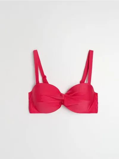 Gornji dio bikinija bandeau s dekorativnim naborima