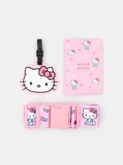 Hello Kitty putni set: futrola za pasoš, kaiš za kofer i oznaka za prtljag