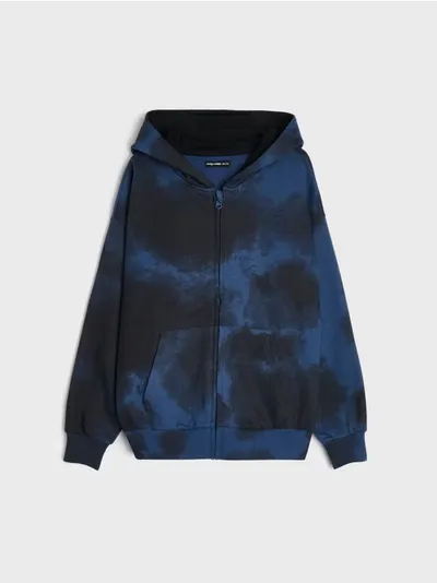 Dukserica sa patentnim zatvaračem i kapuljačom sa tie-dye uzorkom