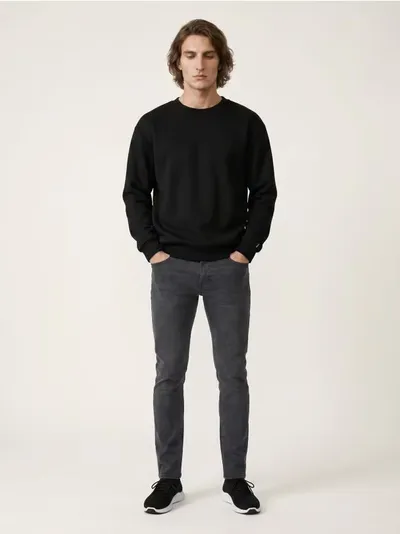 Basic crewneck dukserica sa dodatkom pamuka