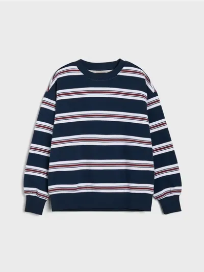 Prugasti crewneck duks