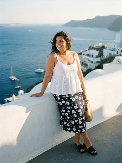 Midi haljina sa prorezom i cvjetnim uzorkom Plus size