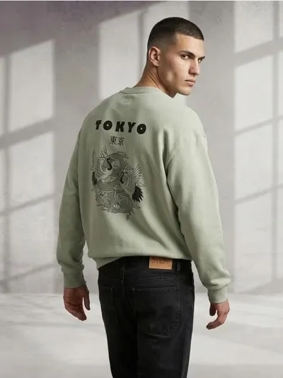 Crewneck dukserica s printom comfort