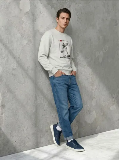Crewneck dukserica s printom comfort