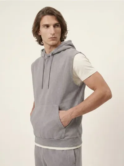 Hoodie bez rukava od frotirnog pletiva