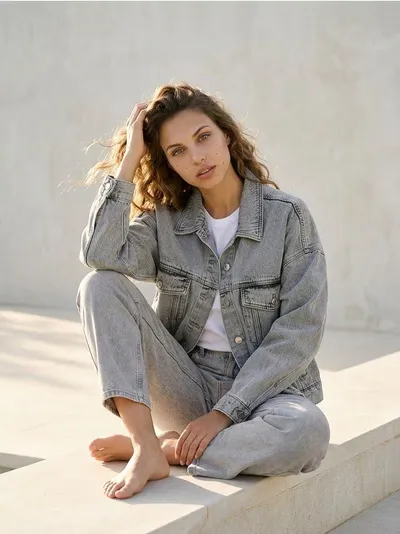 Oversize teksas jakna
