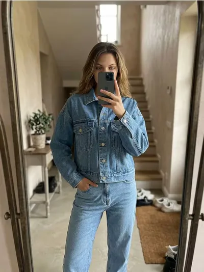 Oversize teksas jakna