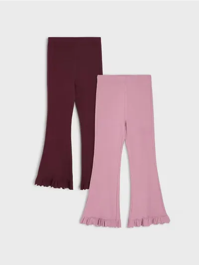 Flare helanke s ukrasnim volanima 2 pack