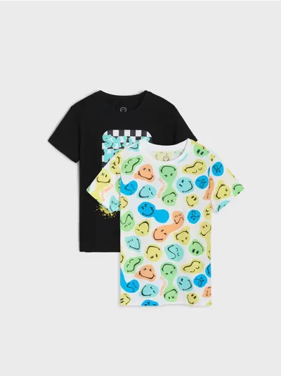 SmileyWorld® set od 2 pamučne majice s kratkim rukavima
