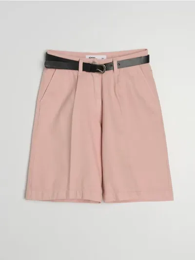 Jorts teksas šorts s visokim strukom i kaišem