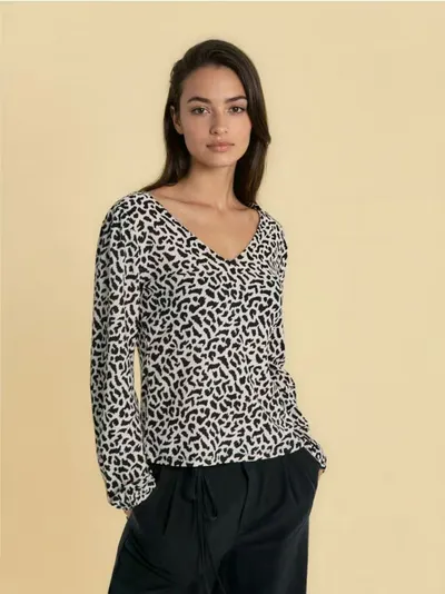Bluza s dugim rukavima u leopard printu