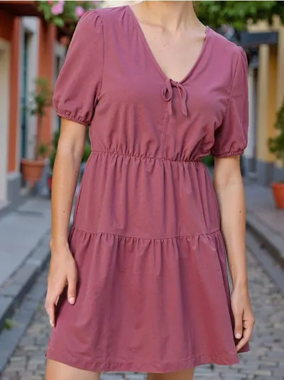 Klasična mini babydoll haljina sa viskozom
