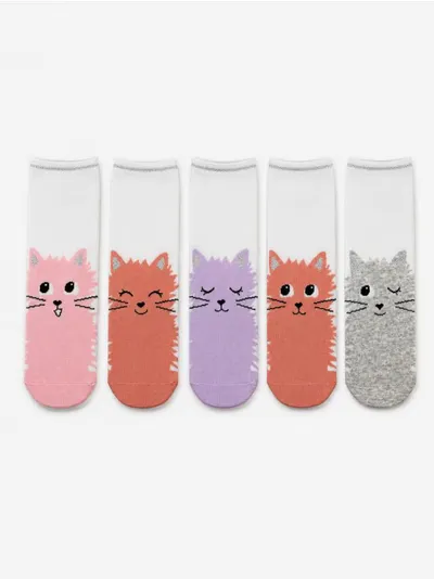 Čarape s motivom mačaka 5 pack