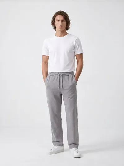 Wide leg donji dio trenerke od frotirnog pletiva