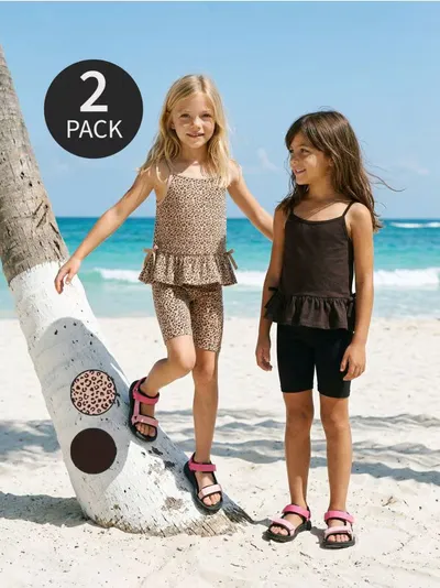 Pamučne majice na bretele sa ukrasnim volanima 2 pack