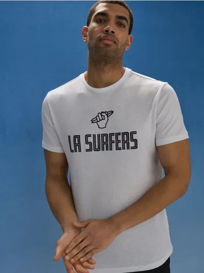 Pamučna majica s natpisom La Surfers