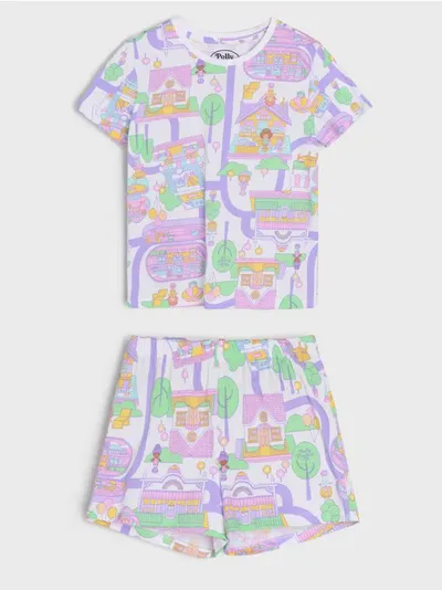 Dvodijelna pamučna pidžama Polly Pocket