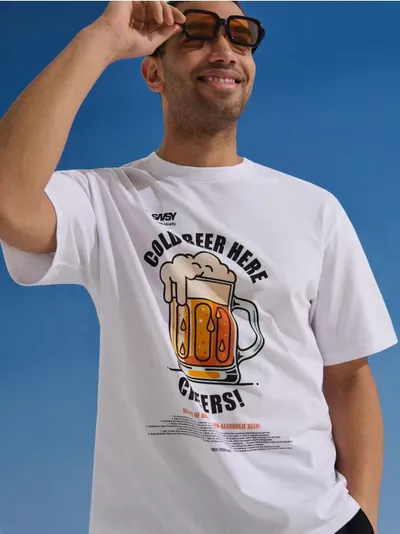 Pamučna majica s printom piva
