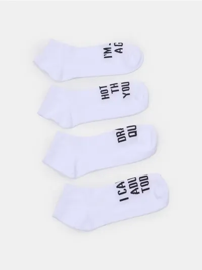 4-pack niskih čarapa s humorističnim tekstovima