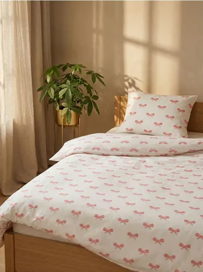 Set posteljine s pamukom s motivom mašni