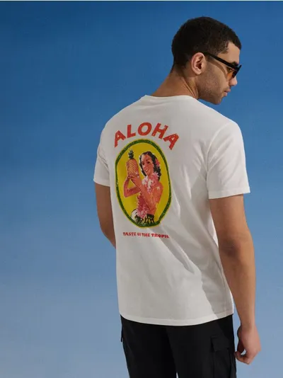 Pamučna majica s natpisom Aloha