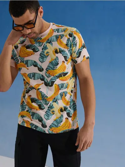 Pamučna majica s printom banana