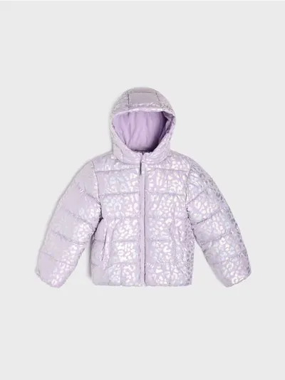 Puf Jakna Sa Kapuljačom U Leopardski Print