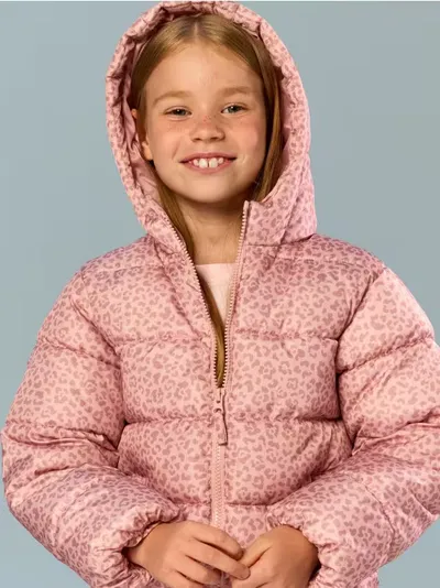 Puf Jakna Sa Kapuljačom U Leopardski Print