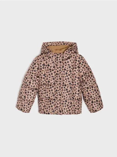 Puf Jakna Sa Kapuljačom U Leopardski Print