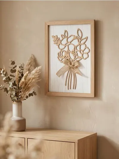3D zidna dekoracija s cvjetnim motivom