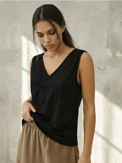 Bluza bez rukava s mješaviną viskoze