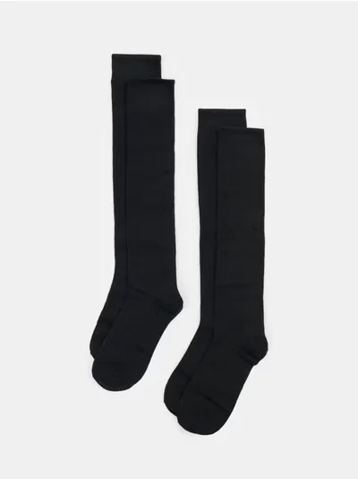Rebraste čarape do koljena s pamukom 2 pack