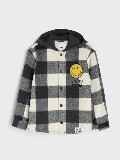 Karirana košulja-jakna s kapuljačom SmileyWorld®