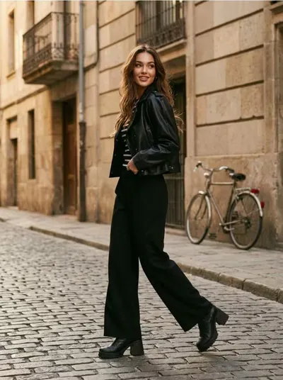 Široke pantalone od scuba materijala