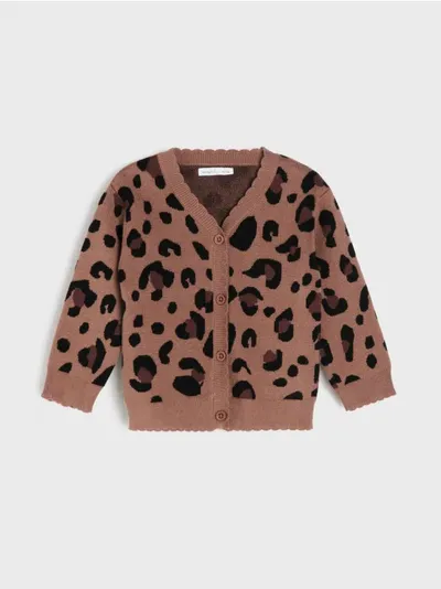 Kardigan s viskozom s leopard uzorkom
