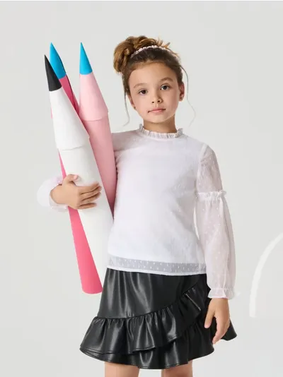 Bluza sa til rukavima i visokim okovratnikom