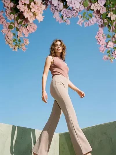 Pantalone ravnog kroja od roma materijala