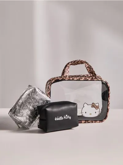 Set kozmetičkih torbica s leopard uzorkom 3 pack Hello Kitty