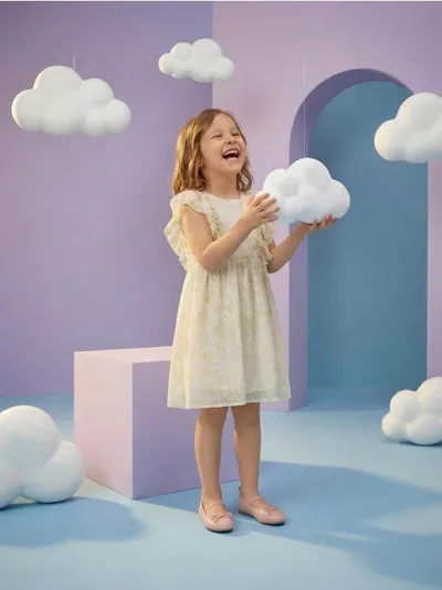 Tulle babydoll haljina sa cvjetnim uzorkom