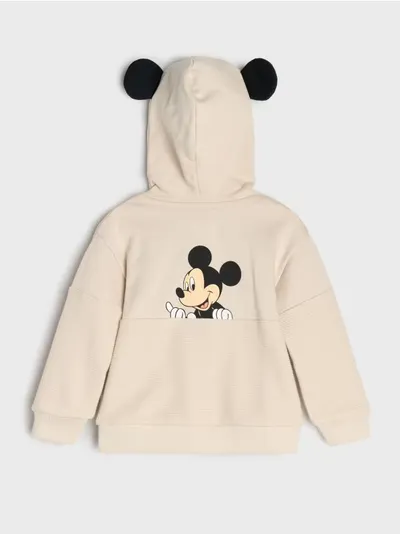 Dukserica sa kapuljačom i patentnim zatvaračem sa 3D elementima Mickey Mouse
